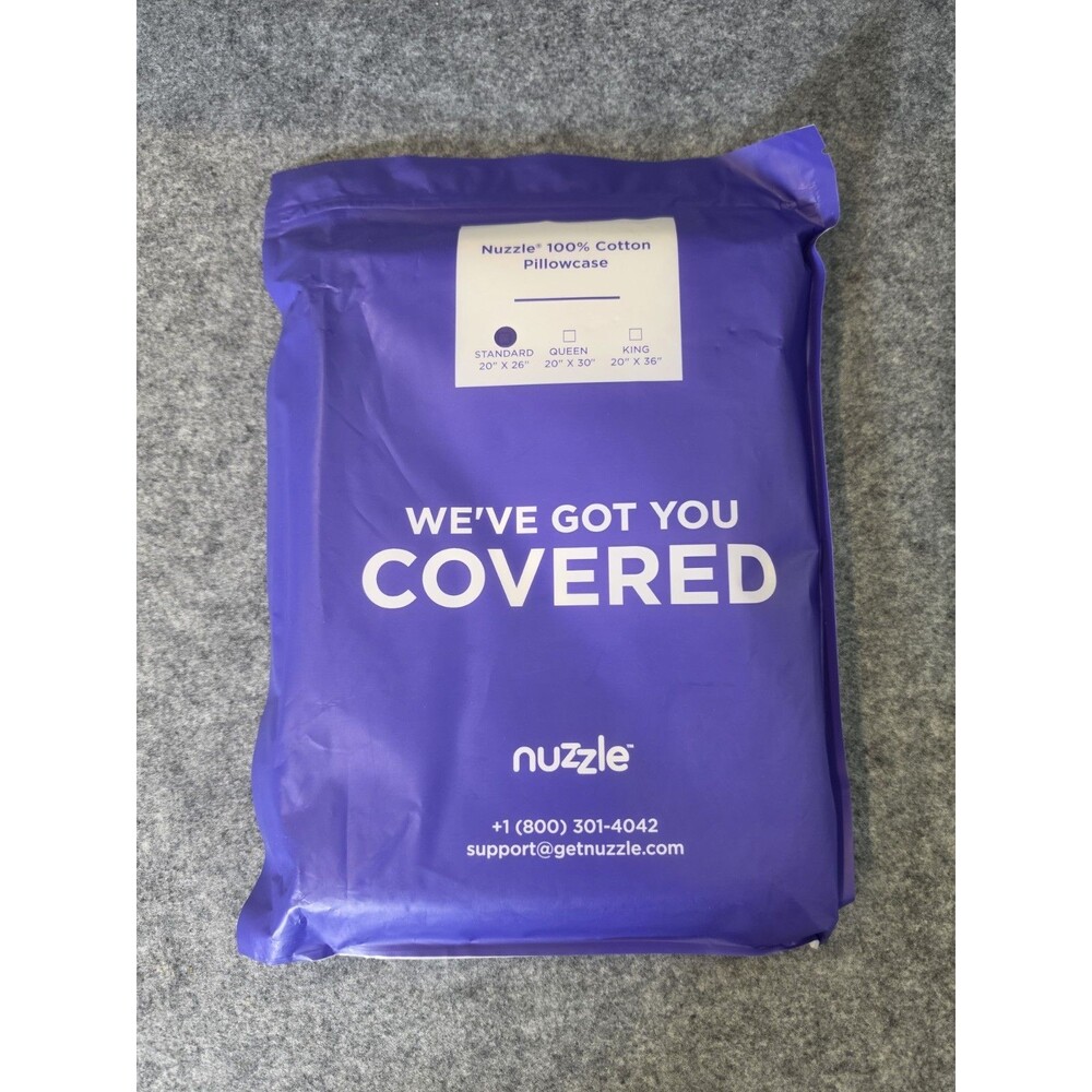 Nuzzle 100% Cotton Sateen Standard Pillowcase 500 Thread Count 20 x 26 in White